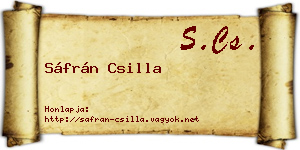 Sáfrán Csilla névjegykártya